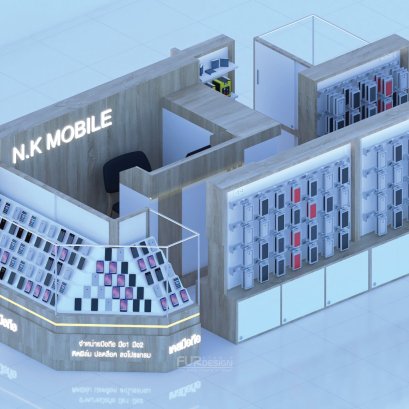 ออกแบบ ผลิต และติดตั้งร้าน : ร้าน NK Mobile แม่สอด จ.ตาก